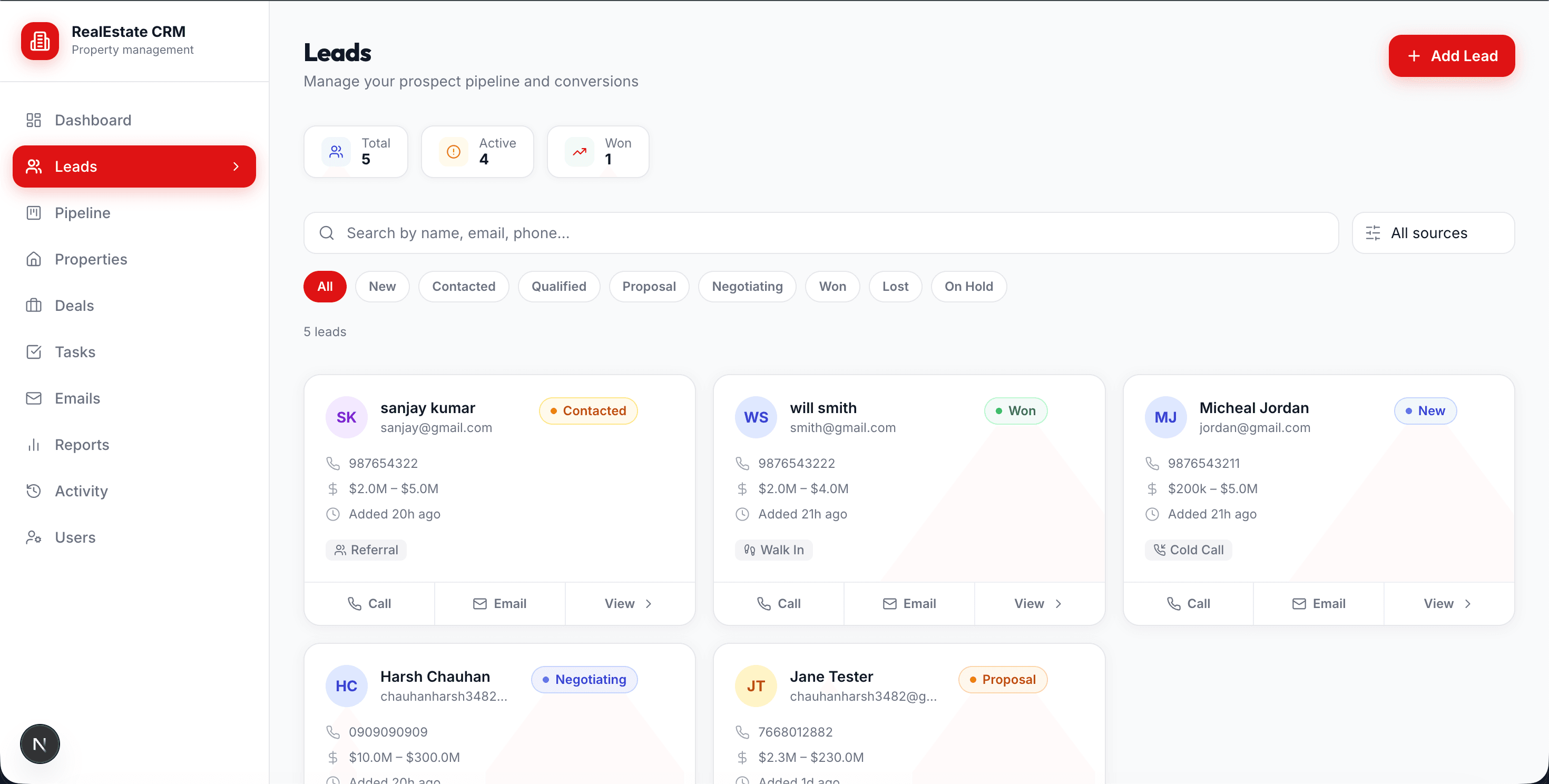 Smart Lead Management interface preview